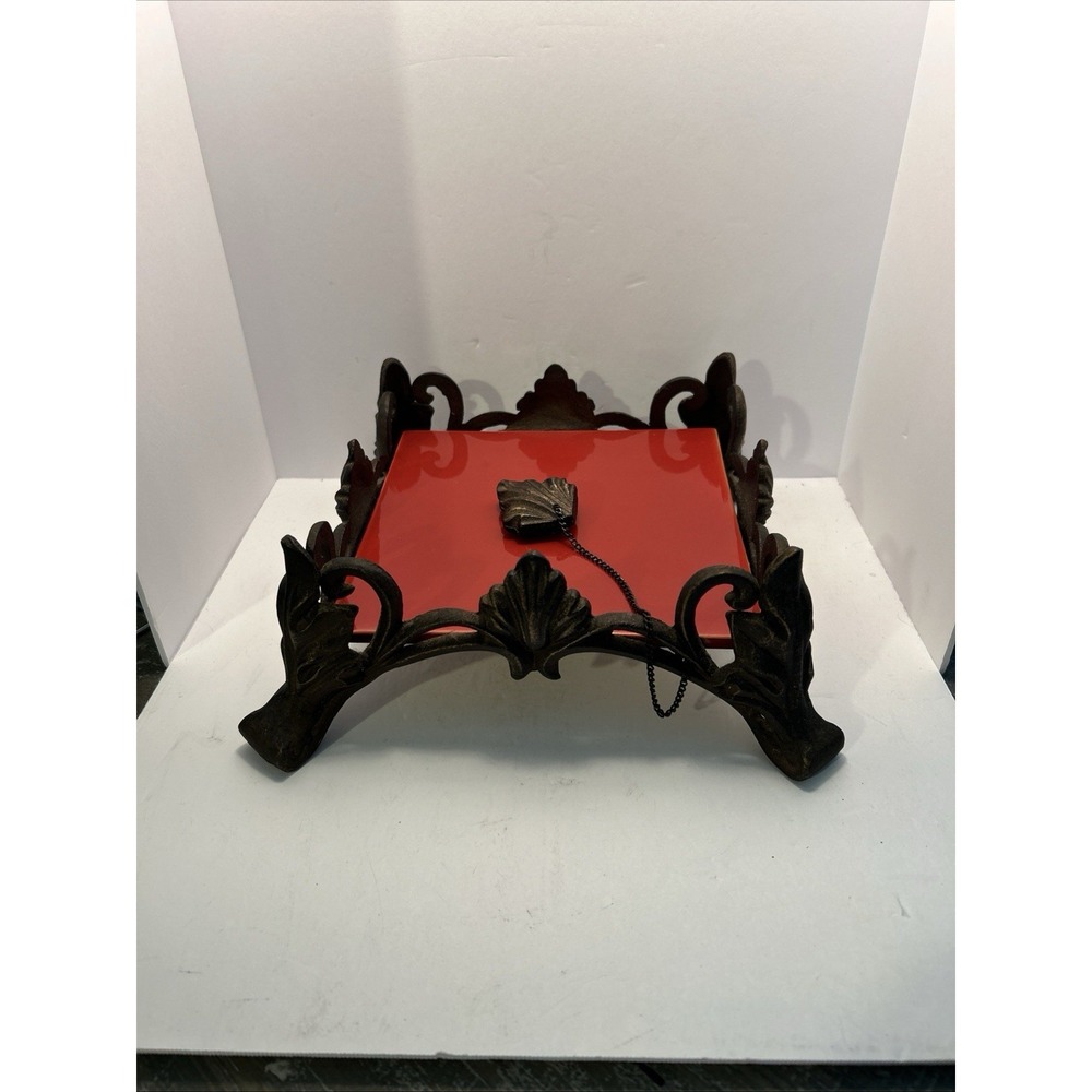 BELAVERRA VENETIAN SCROLL Paprika Red Napkin Holder
